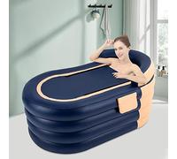Clacakome Inflatable Bathtub, Foldable Bathtub, Blow Up Bath Tub for Swimming Pool, Outdoor Travel (Blue and Orange)