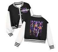 Clacce Kpop Demon Hunters Girls Boys Baseball Jacket Cute Long Sleeve Sweatshirts with Pockets Carton Graphic Bomber Jacket Streetwear