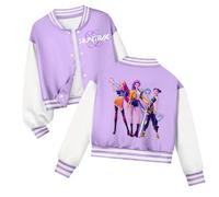 Clacce Kpop Demon Hunters Girls Boys Baseball Jacket Cute Long Sleeve Sweatshirts with Pockets Carton Graphic Bomber Jacket Streetwear