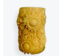 Clachaig Candles Handpoured 100% Organic Vanilla Scented Sunflower Shaped Pillar Candle