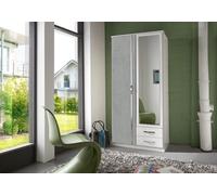 Clack 2 Door 2 Drawer Mirror Grey And White