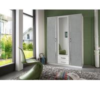 Clack 3 Door 2 Drawer Mirror Grey And White