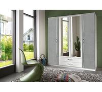 Clack 4 Door 2 Drawer Mirror Grey And White