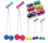Clack Balls With Lights Antistress Ball On String Shake Impact Light Up Clacker Tek-Tek Latto Toy for Kids and Adults