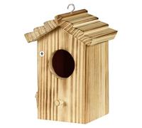 CLACKIBUKVYZ Hummingbird House for Outside Hanging - Small Bird Nesting Box for Hummingbird, Bluebird Robin, Natural Wood Birdhouse with Perch - Outdoor Garden Decor & Bird Lover Gift
