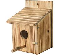 CLACKIBUKVYZ Wooden Birdhouse with Perch and Easy-Clean Door