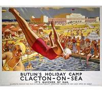 CLACTON ON SEA Vintage Railway/Travel Poster - Poster Size : A2