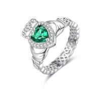 Claddagh Ring 925 Sterling Silver Celtic Knot Ring Irish Jewelry Gift for Women-Size 8