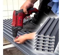 Cladding Windproof Board w/Polycarbonate Fill, All-Weather Metal Roofing Panels for Garden Canopy Pergola(0.9m/3ft)