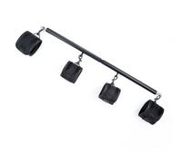 Cladele Spreader Bar Heavy Duty Stainless Steel Expandable Black Bar Home Gym with 4pcs Furry Purple Adjustable Strap, Sports Aid Training Fitness Gear Pilates Aid Kit, Yoga Set