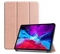 Claelech Magnetic Case for iPad Pro 12.9 2020, Ultra Slim Smart Cover with Sleep Wake up Function for 2020 iPad Pro 12.9 Inch Flip Leather Tablet Case, Support iPad Pencil Charging (Rose Gold)
