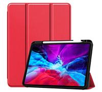 Claelech Strong Magnetic Case for iPad Pro 12.9 2020, Claelech Ultra Slim Lightweight Smart Cover Sleep Wake up Function for 2020 iPad Pro 12.9 Tablet Case with Pencil Holder (Red)