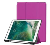 Claelech Tablet Case for iPad Air3 10.5 2019 with Pencil Holder, Ultra Slim Strong Magnetic Folio Leather PU Folding Protective Stand Cover Smart Case with Wake Up Sleep Function (Purple)