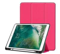 Claelech Tablet Case for iPad Air3 10.5 2019 with Pencil Holder, Ultra Slim Strong Magnetic Folio Leather PU Folding Protective Stand Cover Smart Case with Wake Up Sleep Function (Rose)