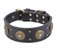 CLAFOVERA PU Leather Heavy Duty Puppy Collar with Quick Release Buckle Adjustable Rust Proof Pet Martingale Choker Rolled Durable Dog Collar Comfortable Fit for Small Medium Large Dog (Black)