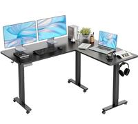 Claiks L Shaped Standing Desk Adjustable Height, Dual Motor Electric Corner Standing Desk, 63x55 inch Sit Stand up Desk with Splice Board, Black