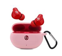 Claiol Silicone Case for Beats Studio Buds 2021/2023, Premium Shockproof Silicone New Beats Studio Buds Case Cover with Keychain. (Pink)