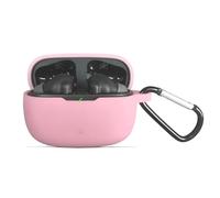 Claiol Silicone Case for JBL Vibe 200TWS & JBL Vibe Beam True Wireless Headphones, Premium Shockproof Case Cover with Carabiner Compatible with JBL Vibe 200TWS & JBL Vibe Beam. (Pink)