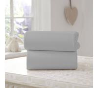 (Grey, Cot Bed) Clair De Lune Fitted Sheet (Twin Pack)