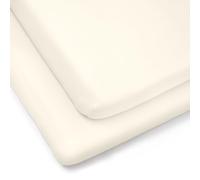 Clair de Lune 2 Pack Fitted Jersey Cotton Cot Bed Sheets 70 x 140 cm (Cream)