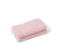 Clair de Lune 2 Pack Soft Cotton Cellular Pram Blanket (Pink)