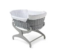 Clair de Lune | 2020 Award Winning Bedside Crib | Sleeping cot with Mattress, Liner, Printed Sheets and a breathable window for extra safety for your baby | Grey