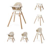 Clair de Lune 6 in 1 Adjustable High Chair 6 Months - 6 Years (Beige and Natural)