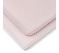 Clair de Lune 2 Pack Fitted Jersey Cotton Cot Sheets 60 x 120 cm (Pink)