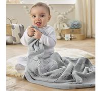 Clair de Lune Cotton Dip Dye Pointelle Blanket - Grey