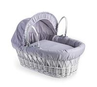 Clair de Lune Cotton Dream White Wicker Moses Basket - 66 x 29 x 26 cm - Grey,CL6301WGY