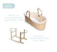 Clair de Lune Cream Organic Palm Moses Basket - Cream