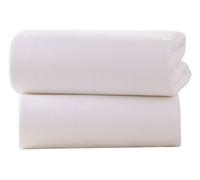 Clair de Lune Crib Cotton Jersey flat Sheets to fit moses 30 x 74cm, (Pack of 2, White)