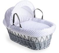 Clair de Lune Dimple Grey Wicker Moses Basket