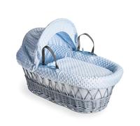 Clair de Lune Dimple Grey Wicker Moses Basket