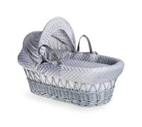 Clair de Lune Dimple Grey Wicker Moses Basket
