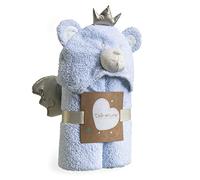 Clair de Lune | Soft Hooded Baby/Toddler Blanket | 100 x 75 cm | Animal Hooded Two Layered Cosy Snuggle Swaddle/Wrap | Designed for Baby Comfort | Newborn Essentials (Little Bear Blue)