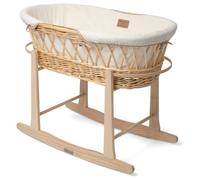 Clair de Lune Organic Wicker Moses Basket With Stand -Cream