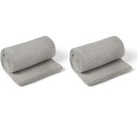 Clair de Lune Soft Cotton Cellular Baby Cot Blanket Grey 100 x 150 cm (Pack of 2)