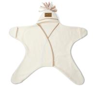 Clair de Lune Star Fleece Baby Wrap Blanket (0-6 Months) - Cream