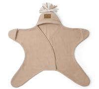 Clair de Lune Star Fleece Baby Wrap Blanket (0-6 Months) - Oatmeal