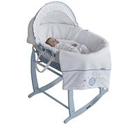 Clair de Lune Wicker Moses Basket, Blue, Over The Moon