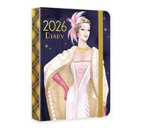 Claire Coxon Art Deco 2026 A6 Weekly Diary | Compact Hardback Organiser with Elastic Closure | Stylish Week-to-View Planner