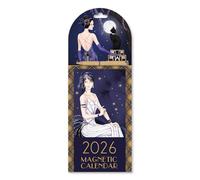 Claire Coxon Art Deco 2026 Magnetic Weekly Calendar | Fridge-Mount Organiser with Tear-Off Pages, Pencil & Vintage-Inspired Design