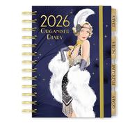Claire Coxon Art Deco 2026 Organiser Diary | Hardback Weekly Planner with Tabs, Notes, To-Do & Goals | Stylish Art Deco Design