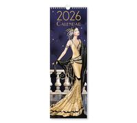 Claire Coxon Art Deco 2026 Slim Wall Calendar | Monthly Planner with Vintage-Inspired Artwork & Hanging Loop