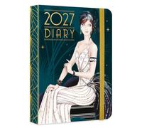 Claire Coxon Art Deco 2027 A6 Weekly Diary | Compact Hardback Organiser with Elastic Closure | Stylish Week-to-View Planner
