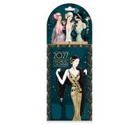 Claire Coxon Art Deco 2027 Magnetic Weekly Calendar | Magnetic Fridge Organiser with Tear-Off Pages, Pencil & Vintage-Inspired Design