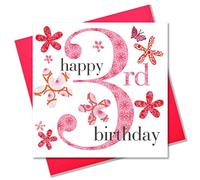 Claire Giles Ages Age 3 Girl Birthday Card, AGE03G
