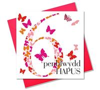 Claire Giles Ages Welsh Penblwydd Hapus Age 6 Girl Birthday Card