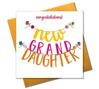 Claire Giles POM086 "Congratulations, New Granddaughter" Greeting Card Embellished with Pompoms